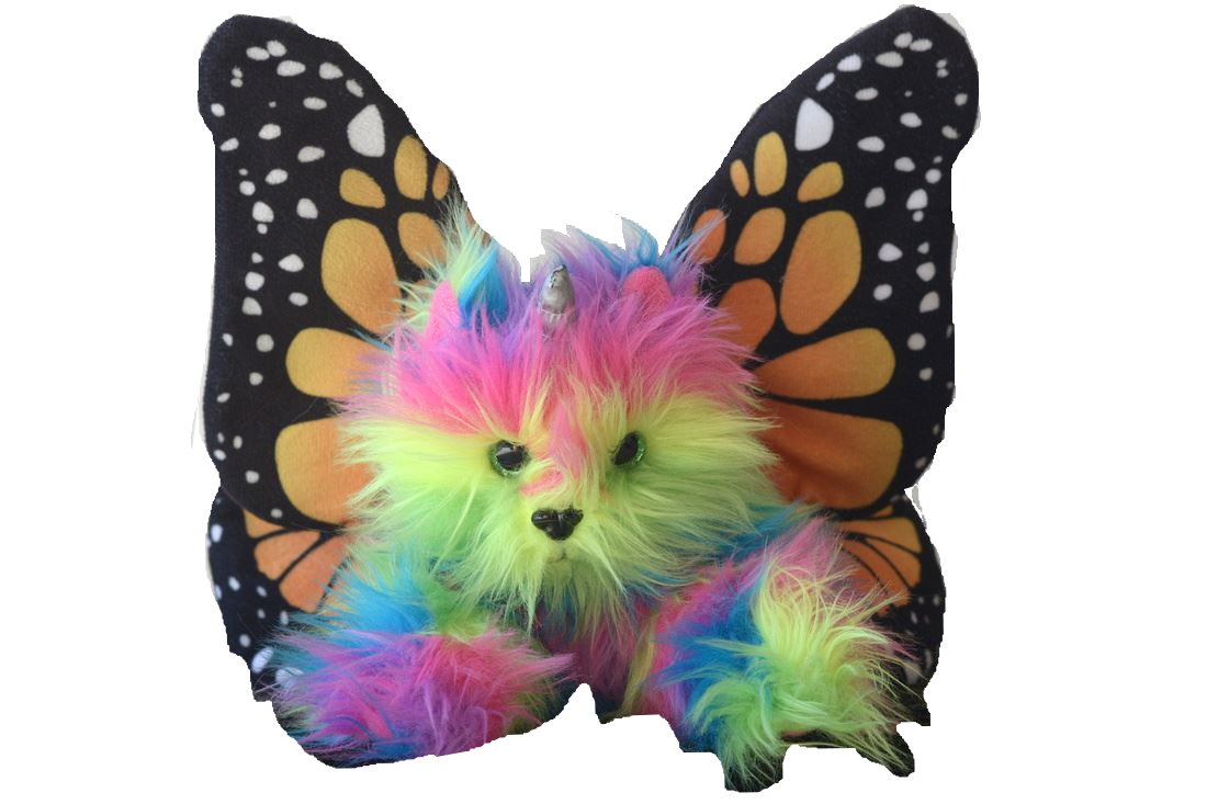 rainbow butterfly unicorn kitten plush
